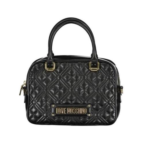 Zwarte Polyethyleen Schoudertas Love Moschino , Black , Dames