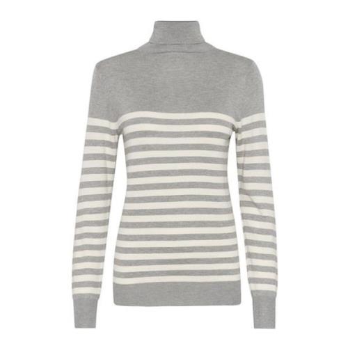 Gestreepte coltrui Grijs Melange/Turtledove Kaffe , Gray , Dames