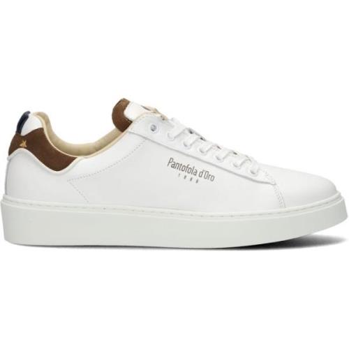 Witte Lage Top Sneakers Elba Pantofola d'Oro , White , Heren