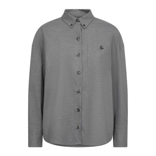 Oversized Shirt met Zachte Kwaliteit MOS Mosh , Gray , Dames