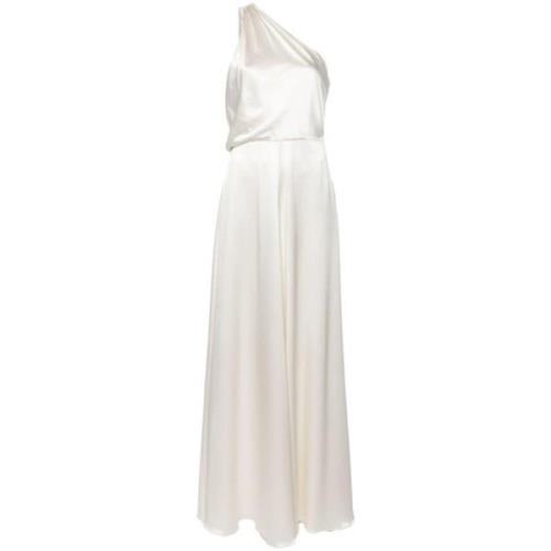 Witte Een-Schouder Zijden Jurk Max Mara , White , Dames