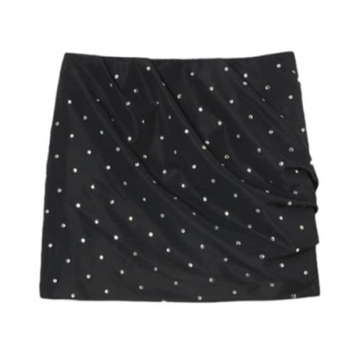 Gerimpelde Mini Rok met Studs Pinko , Black , Dames