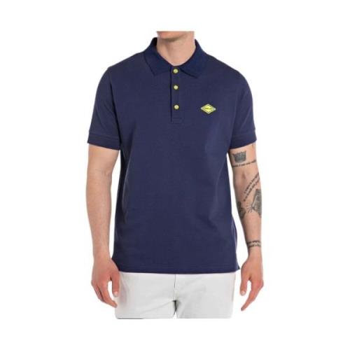 Heren Polo Shirt Replay , Blue , Heren