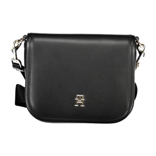 Zwarte Schoudertas met Verstelbare Band Tommy Hilfiger , Black , Dames