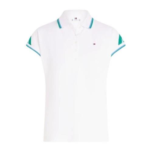 Gestreept Polo Shirt met Kapmouwen Tommy Hilfiger , White , Dames