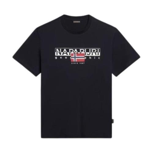 Stijlvolle T-shirt voor Mannen in Geel Napapijri , Black , Heren