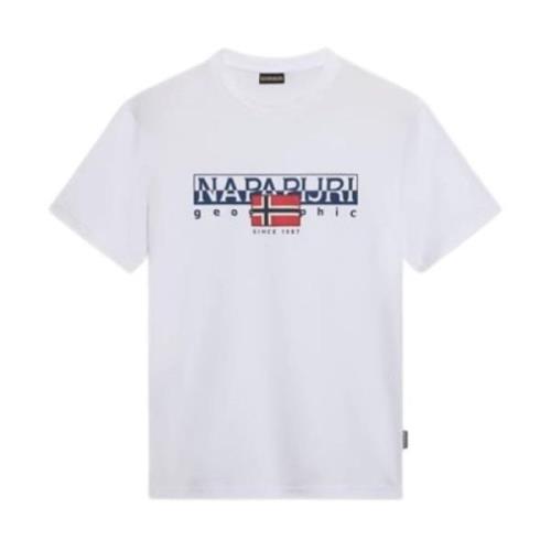 Stijlvolle T-Shirt voor Mannen Ylmer Napapijri , White , Heren