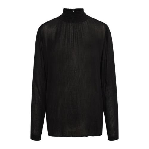 Zwart Diep Blouse Top Kaffe , Black , Dames