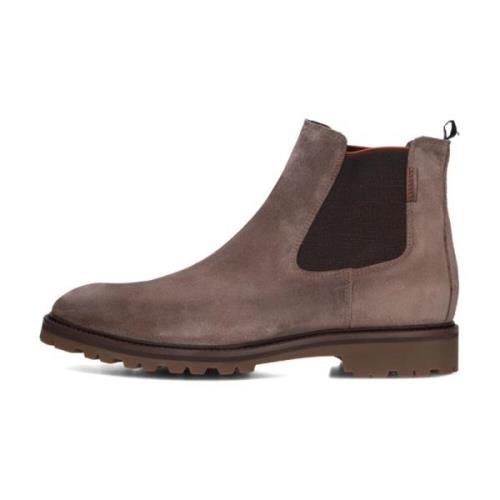 Taupe Suede Chelsea Boots Sfm-60018 Floris van Bommel , Brown , Heren