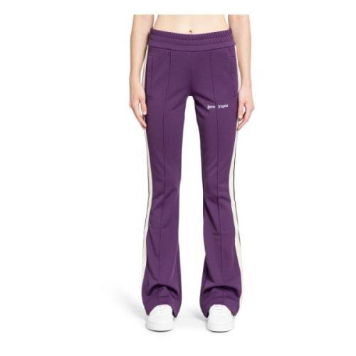 Flare Track Pant met Logo Print Palm Angels , Purple , Dames