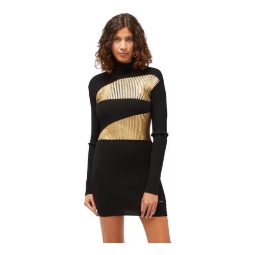 Elegante Zwarte Sweater Jurk Custo Barcelona , Black , Dames