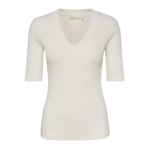 Whisper White V-Hals T-Shirt InWear , White , Dames