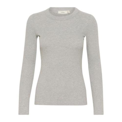 Melange T-shirt Lange Mouw Top InWear , Gray , Dames