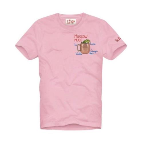 Heren T-shirt, Stijlvol Ontwerp MC2 Saint Barth , Pink , Heren