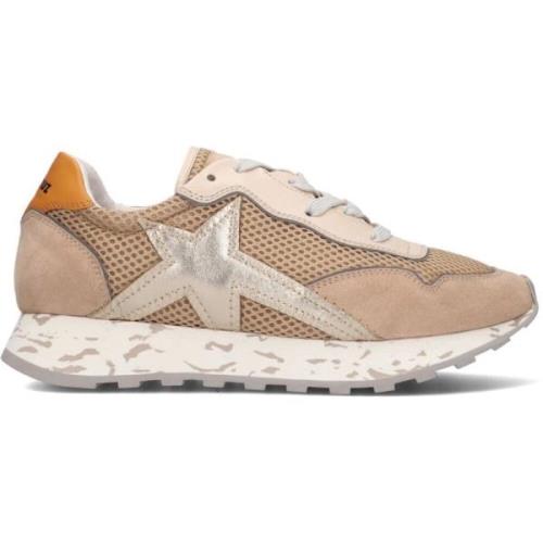 Camel Suède Sneaker met Gouden Accenten Lola Cruz , Brown , Dames