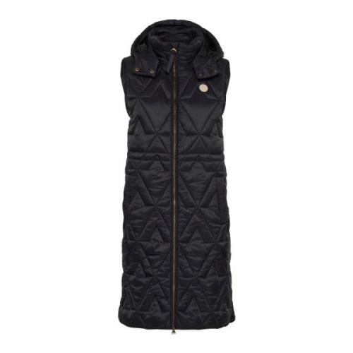 Gewatteerd Vest Blauw Zwart Cream , Black , Dames