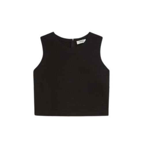 Zwarte Boxy Jersey Top Max Mara , Black , Dames