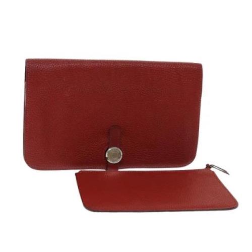 Pre-owned Leather wallets Hermès Vintage , Red , Dames