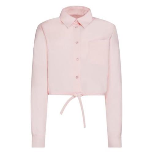 Korte Biologische Katoenen Poplin Overhemd Marni , Pink , Dames