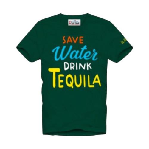 Korte mouw tee Save water tequila MC2 Saint Barth , Green , Heren