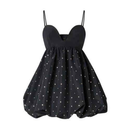 Gestructureerde Mini Jurk met Studs Pinko , Black , Dames