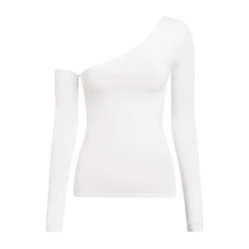 Modal Off Shoulder Longsleeve Top Calvin Klein , White , Dames