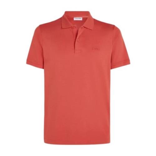 Glad Katoen Slim Polo Calvin Klein , Red , Heren