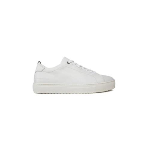 Premium Cupsole Geleerde Leren Sneakers Tommy Hilfiger , White , Heren