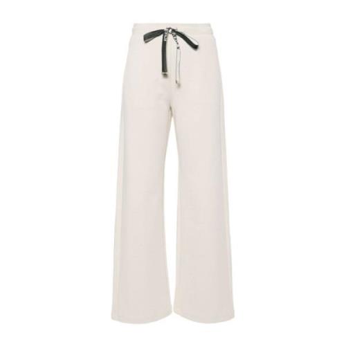 Off-White Elastische Taille Broek met Contrasterende Veters Max Mara ,...