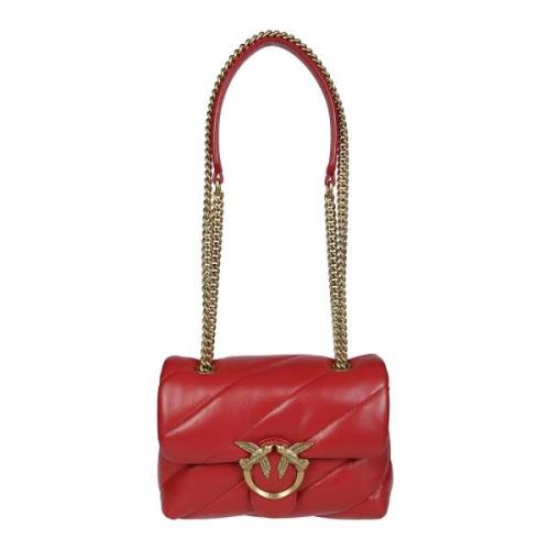 Mini Classic Nappa Love Puff Tas Pinko , Red , Dames