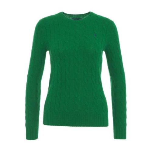 Kabelgebreide Crew Neck Trui Polo Ralph Lauren , Green , Dames