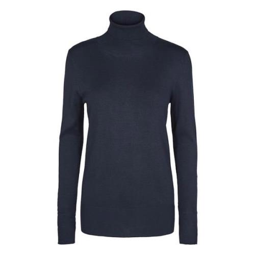 Rolkraag Gebreid Midnight Marine Kaffe , Blue , Dames