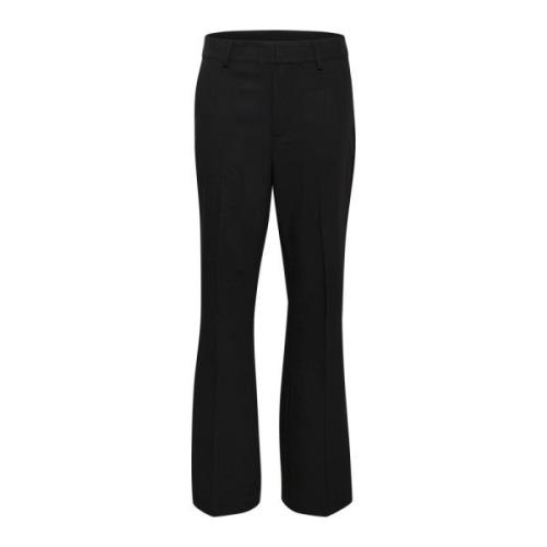 Flared Broek Zwart Diep Stijlvol Kaffe , Black , Dames