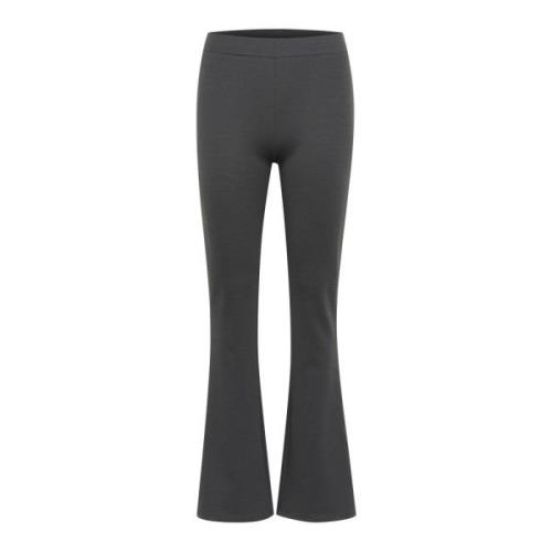 Flared Leggings Broek Zwart Oester Kaffe , Gray , Dames