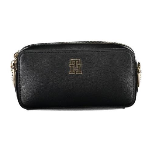 Zwarte Schoudertas met Kettingriem Tommy Hilfiger , Black , Dames