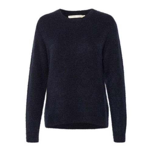 Marineblauwe Gebreide Pullover Trui InWear , Blue , Dames