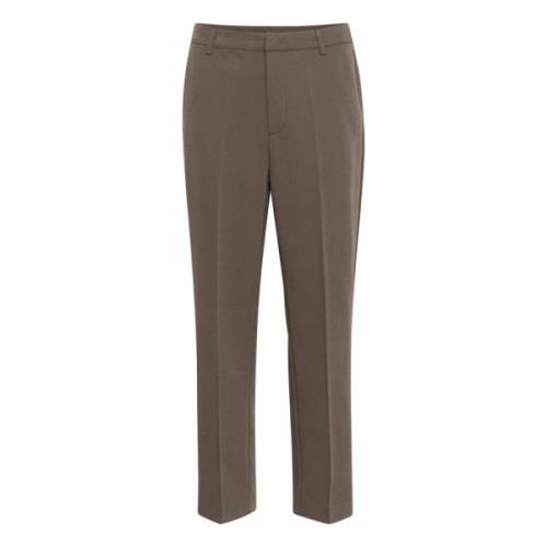 Hoge taille rechte pijp ritsbroek Major Brown Kaffe , Brown , Dames