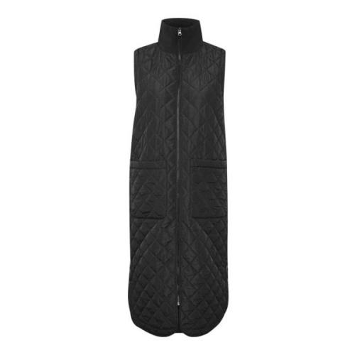 Gewatteerd Vest Jack Zwart Diep Kaffe , Black , Dames