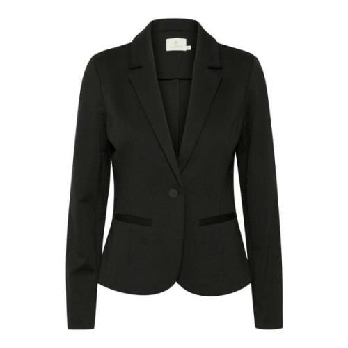 Klassieke Blazer Jas Zwart Diep Kaffe , Black , Dames