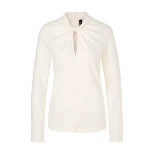 T-shirt met knoopdetail Marc Cain , White , Dames