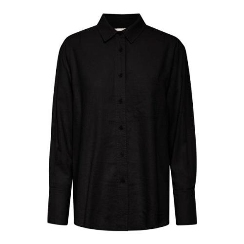 Zwarte Stijlvolle Overhemdblouse InWear , Black , Dames