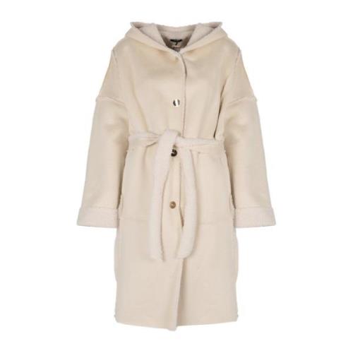 Klassieke Hooded Jas Liu Jo , Beige , Dames