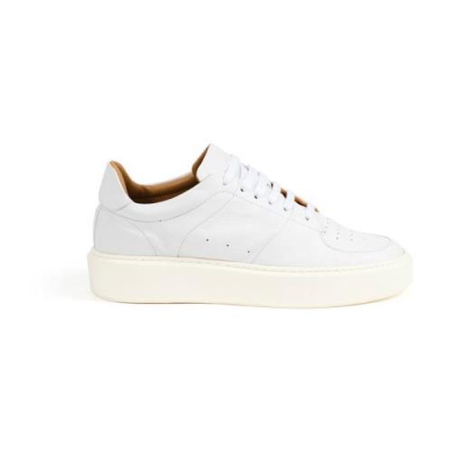 Retro Court Leren Sneaker Testoni , White , Dames