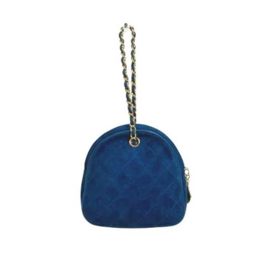 Pre-owned Suede chanel-bags Chanel Vintage , Blue , Dames