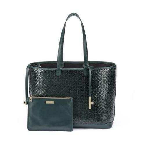 Gevlochten Tote Tas Testoni , Green , Unisex