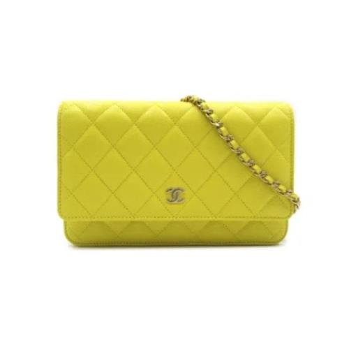 Pre-owned Leather chanel-bags Chanel Vintage , Yellow , Dames