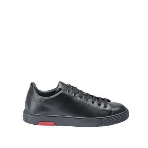 Ravenna Court Sneaker Moderne Stijl Testoni , Black , Heren