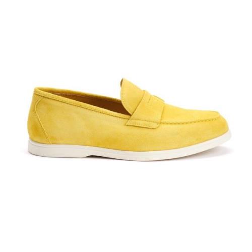 Casual Suede Loafer Bootstijl Testoni , Yellow , Dames