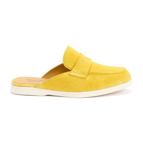 Casual Suède Boot Geïnspireerde Muiltjes Testoni , Yellow , Dames