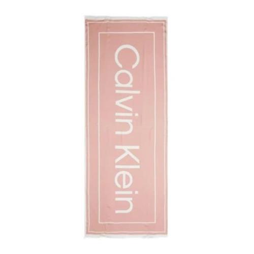 Dames Logo Print Sjaal Calvin Klein , Pink , Dames